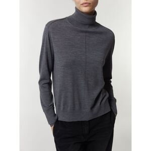 SAINT ART Carla Merino Wool Turtleneck Sweater Grey Medium